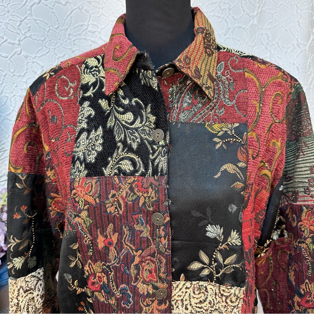 Chico's Multicolor Embroidered Patchwork Jacket (… - image 2